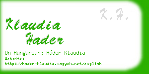 klaudia hader business card